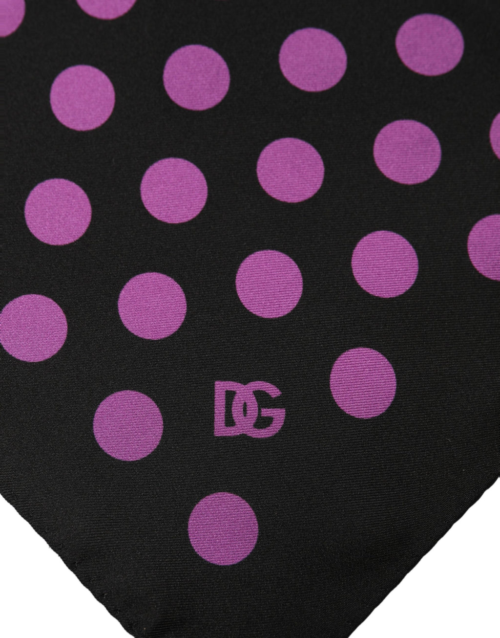 Purple Black Polka Dot Square Foulard Scarf