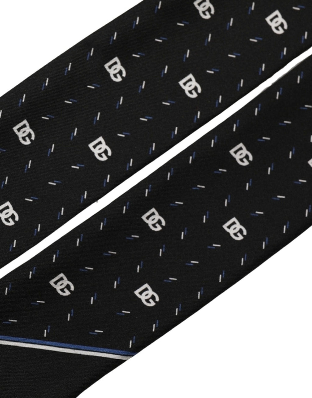 Black Silk DG Logo Men Skinny Shawl Scarf