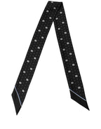 Black Silk DG Logo Men Skinny Shawl Scarf