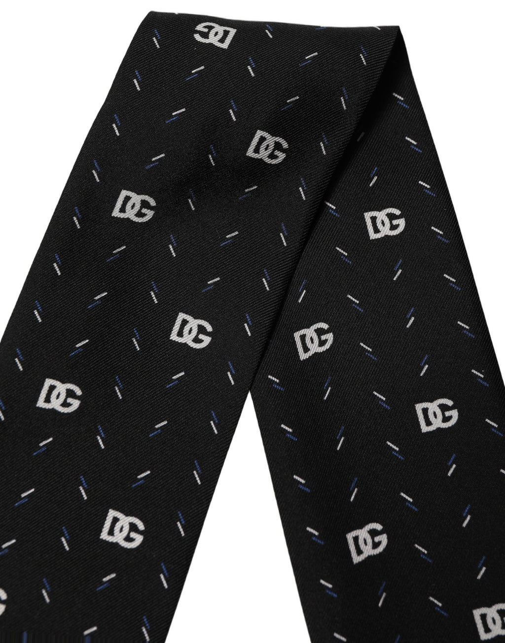 Black Silk DG Logo Men Skinny Shawl Scarf