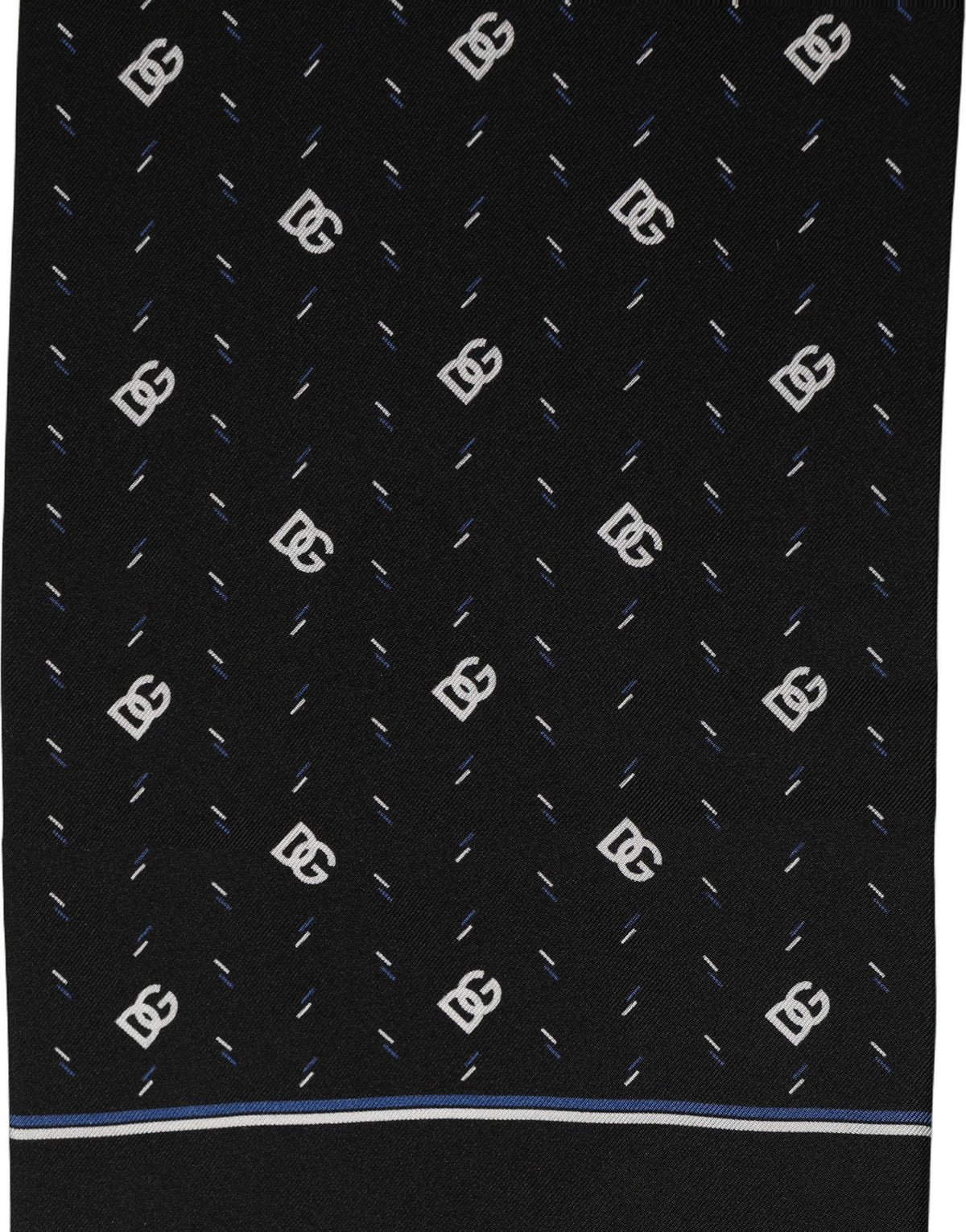 Black Silk DG Logo Men Fringed Shawl Scarf