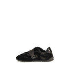 Black Suede Leather Athletic Sneakers