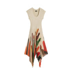 Beige Polyester Long Dress