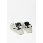 Black And White Leather Low Top Sneakers