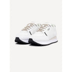 Black And White Polyethylene Athletic Sneakers