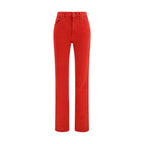 Red Cotton Slim Fit Jeans