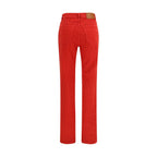 Red Cotton Slim Fit Jeans