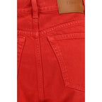 Red Cotton Slim Fit Jeans