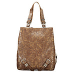 Brown Polyurethane Women's Backpack