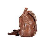 Brown Polyurethane Women's Backpack