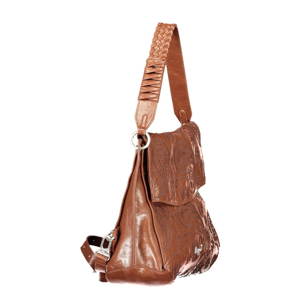 Brown Polyurethane Women's Bag
