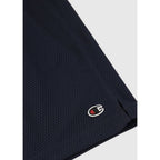 Navy Blue Polyester Bermuda Shorts