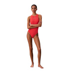 Orange Recycled Polyester One-Piece Swimsuit