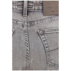 Gray Cotton Flared Jeans