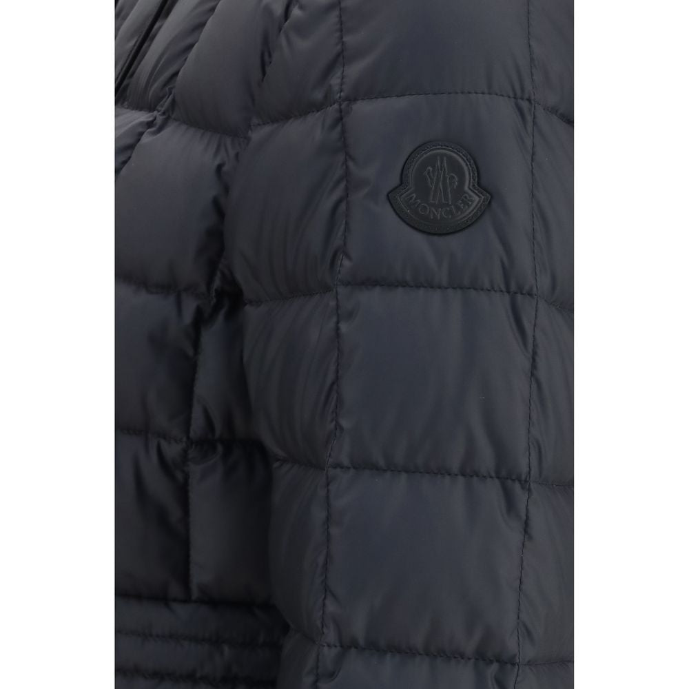 Black Polyester Full-Length Jacket