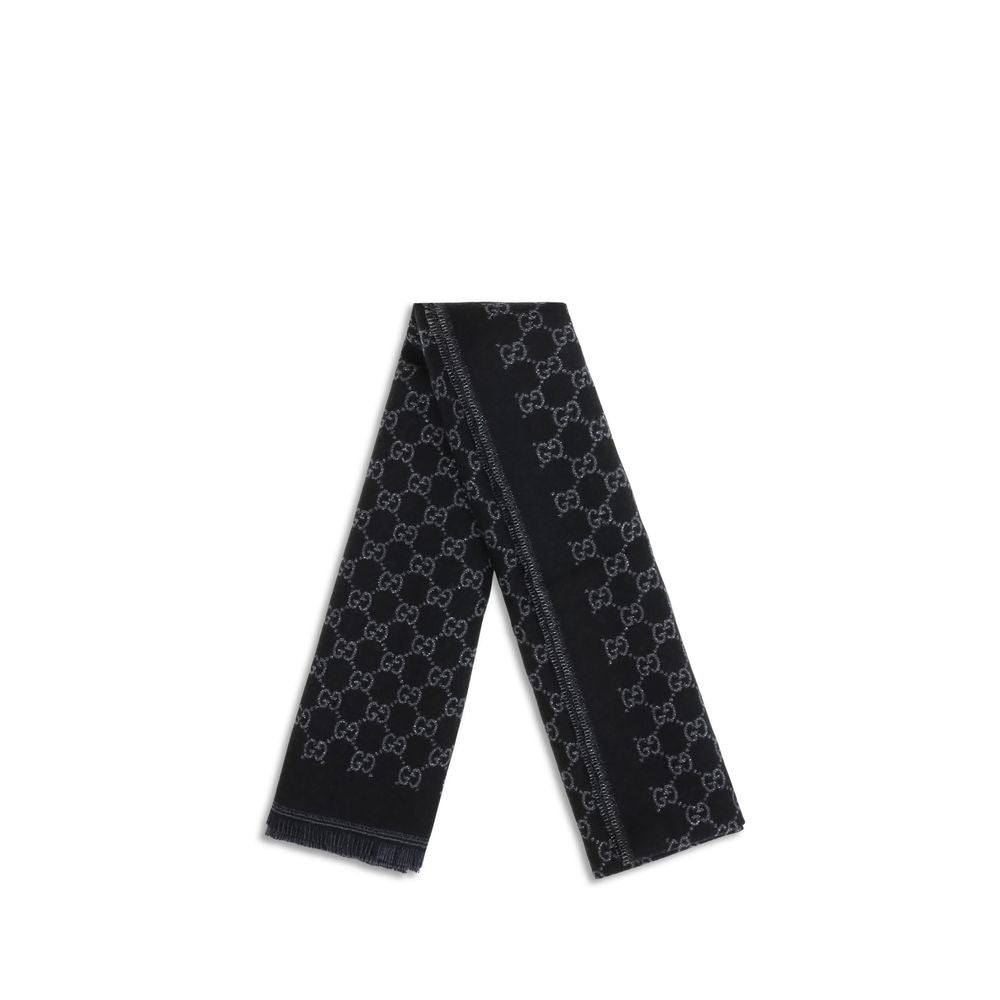 Black Wool Oves Aries Foulard