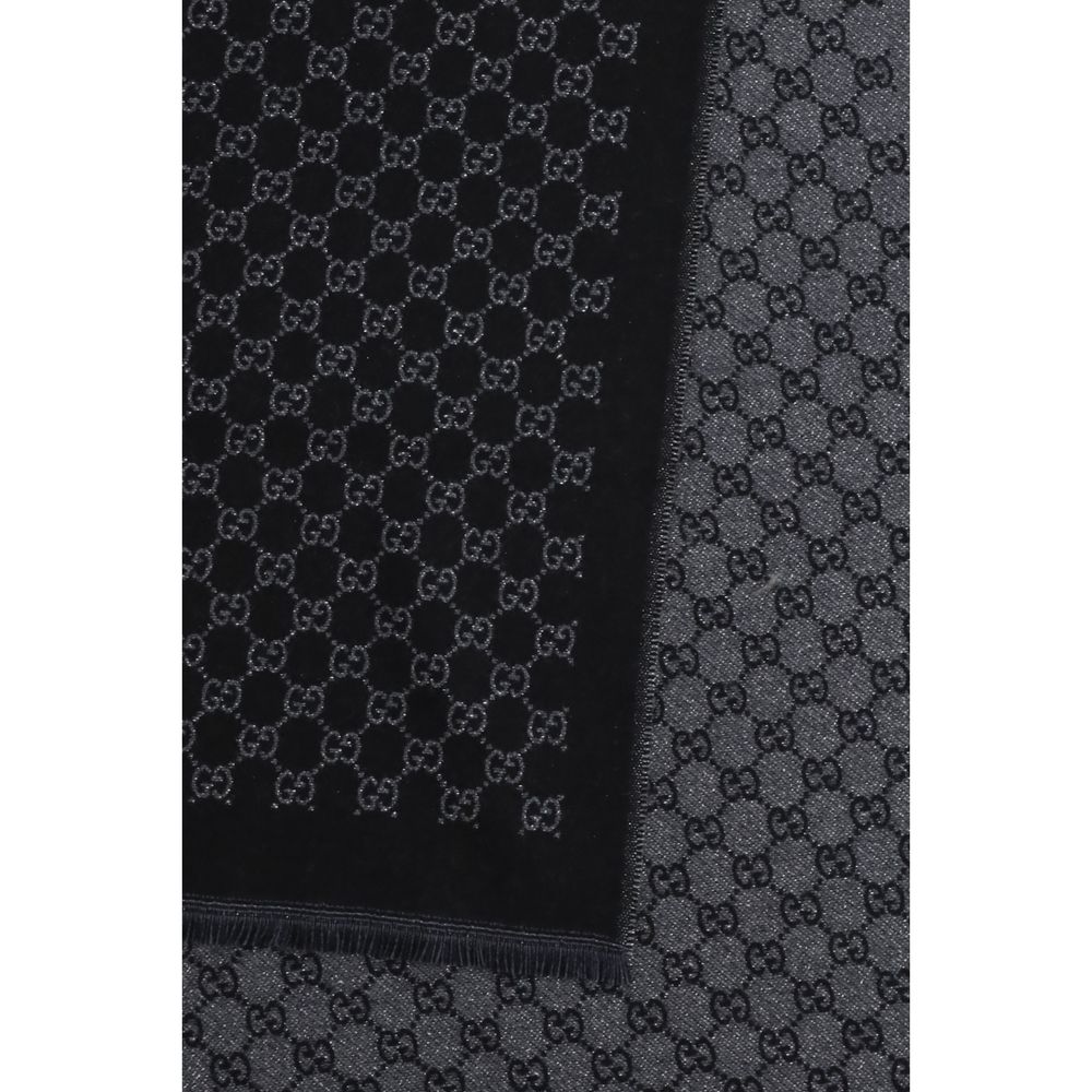 Black Wool Oves Aries Foulard