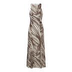 Brown Polyester Long Dress