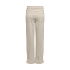 Beige Cotton Mom Jeans