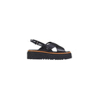 Black Leather Platform Sandals