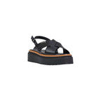 Black Leather Platform Sandals