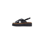 Black Leather Platform Sandals