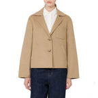 Brown Polyamide Full-Length Jacket