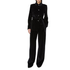 Black Cotton Casual Pants