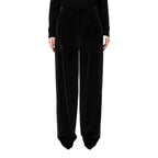 Black Cotton Casual Pants