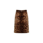Brown Cotton Midi Skirt