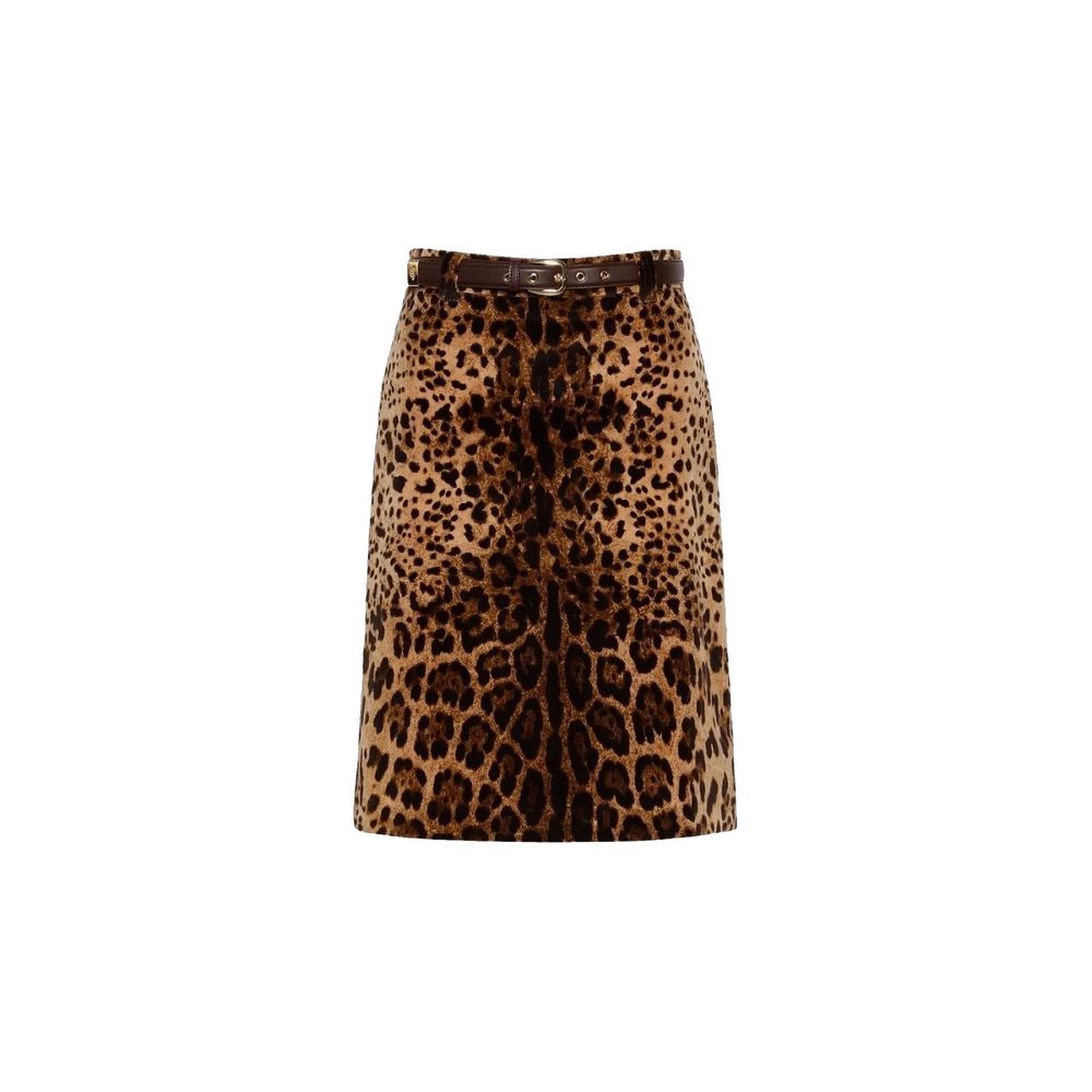 Brown Cotton Midi Skirt