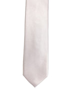Men Off White Silk Satin Adjustable Tied Necktie Tie