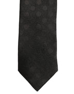 Black Polka Dot Jacquard Silk Adjustable Tied Necktie Tie