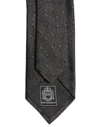 Men Black Polka Dot Silk Adjustable Tied Necktie Tie