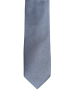 Men Light Blue Textured Silk Adjustable Tied Necktie Tie