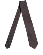 Men Brown Geometric Silk Adjustable Tied Necktie Tie