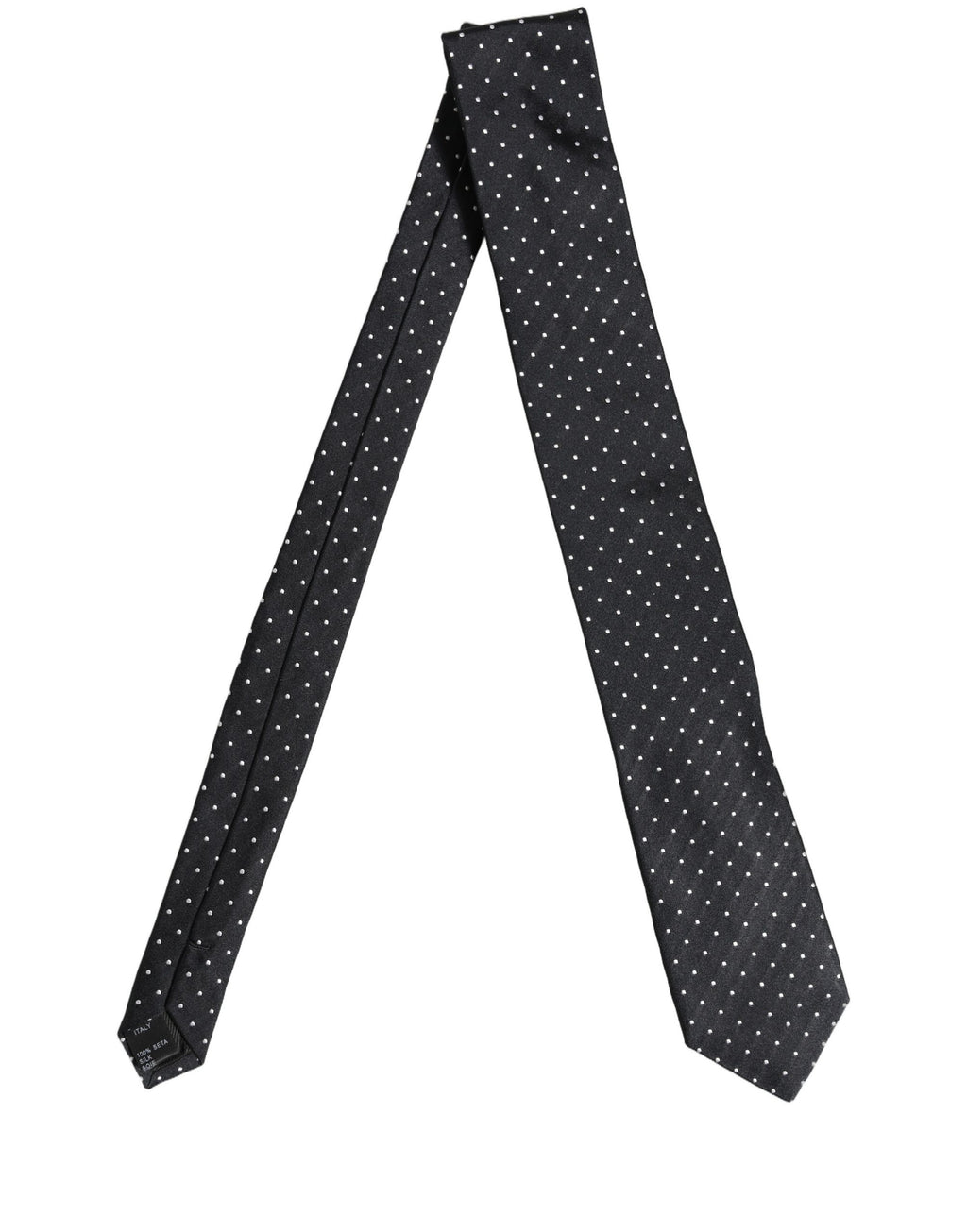 Dark Blue Silk Polka Dot Adjustable Tied Men Necktie Tie
