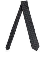 Dark Blue Silk Polka Dot Adjustable Tied Men Necktie Tie