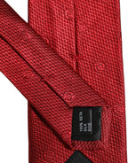 Red Silk Textured Pattern Adjustable Tied Men Necktie Tie