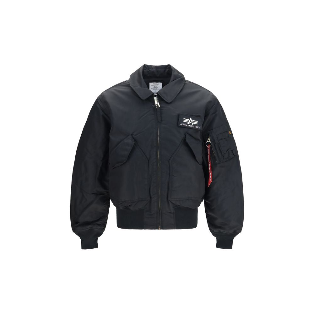 Black Polyester Bomber