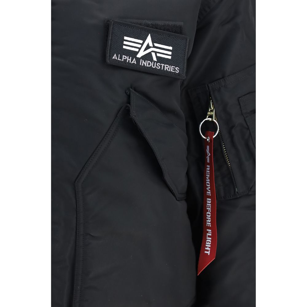 Black Polyester Bomber