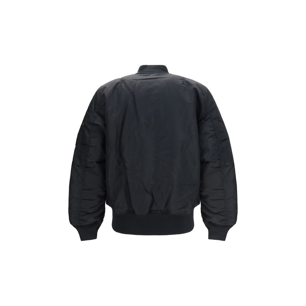 Black Nylon Bomber