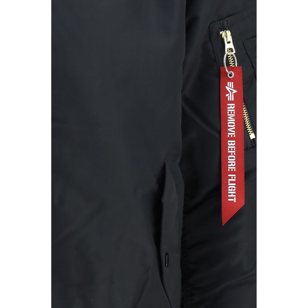 Black Nylon Bomber
