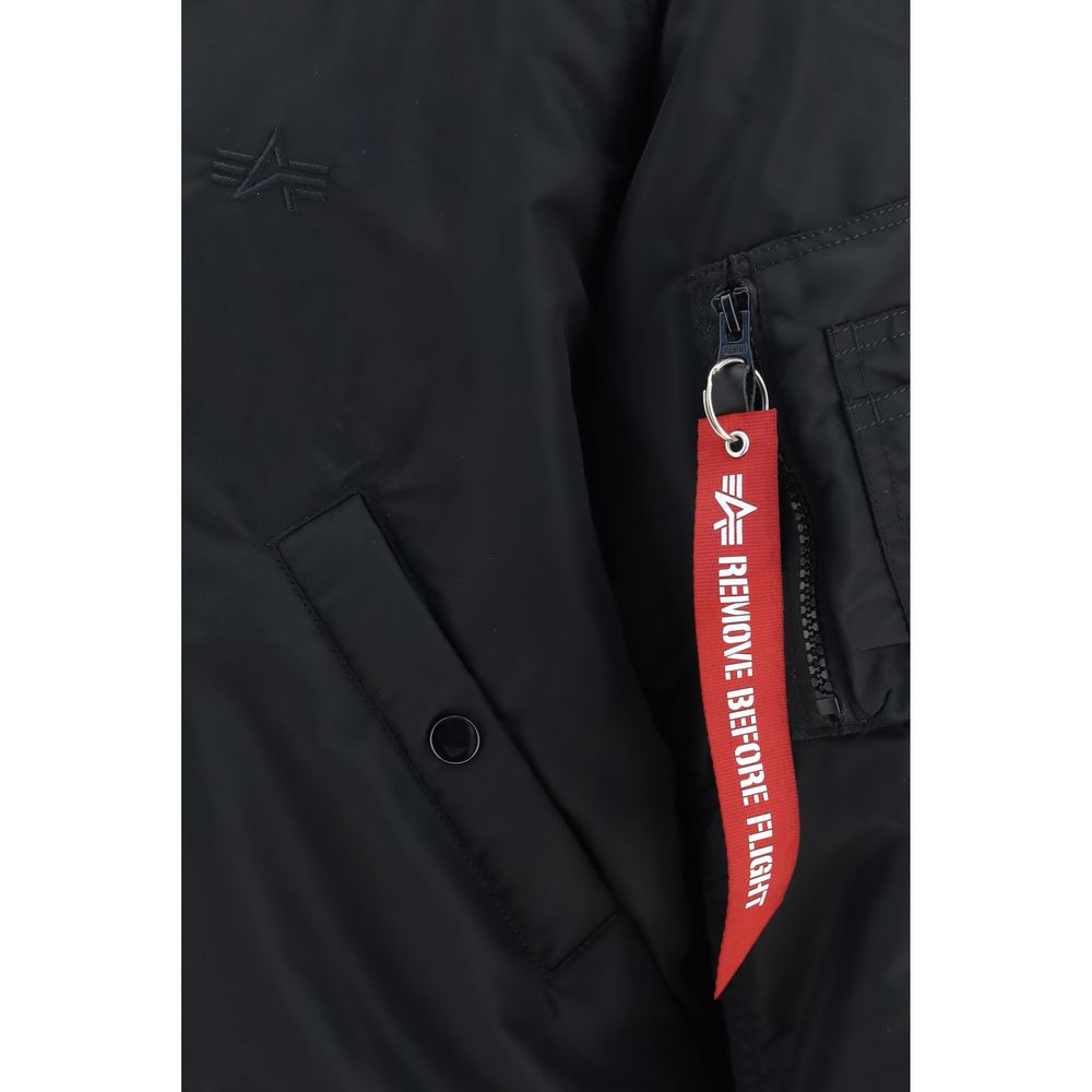 Black Nylon Bomber