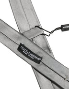 Gray Satin 100% Silk Adjustable Tied Men Necktie Tie