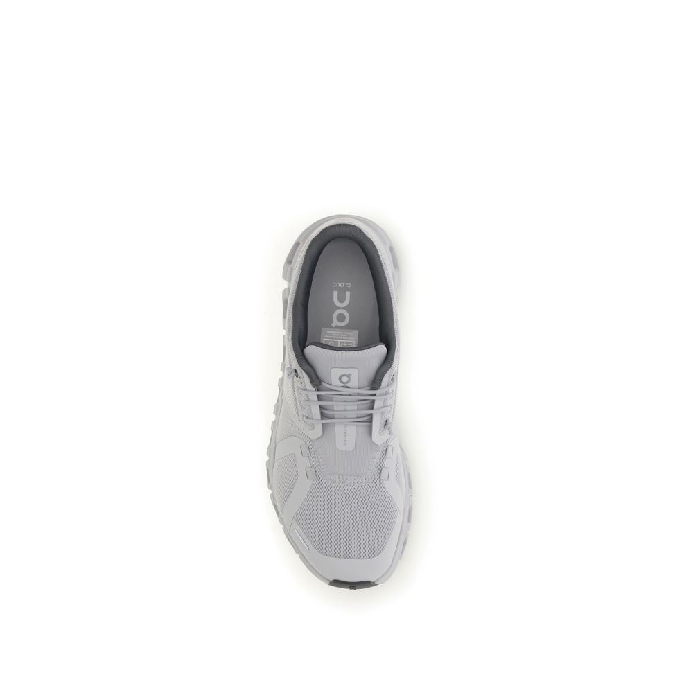 Gray Polyester Athletic Sneakers