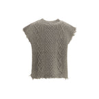 Beige Wool Oves Aries Sleeveles Sweater