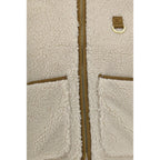 Beige Polyester Full-Length Jacket