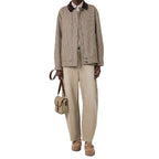 Beige Cotton Relaxed Fit Jeans