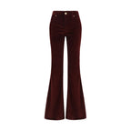 Bordeaux Cotton Flared Jeans